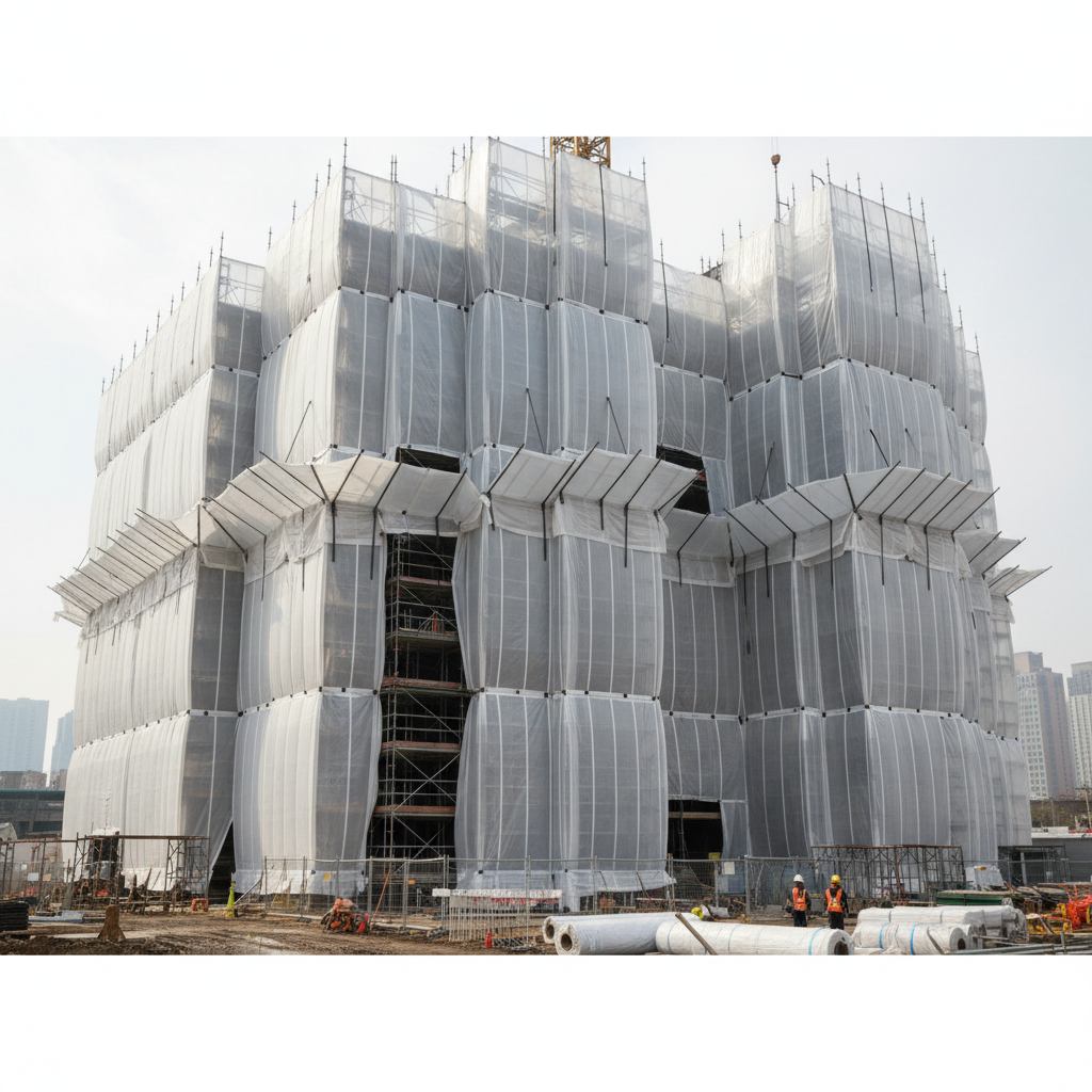 Pvc Plastic Wrap For Construction Site Scaffolding